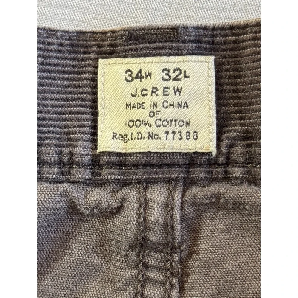 J.Crew 484 Corduroy Jeans Mens 34x32 Gray Slim‎ Medium Wash Pants